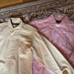 Polo by Ralph Lauren Cream and Pink Button Down Shirts